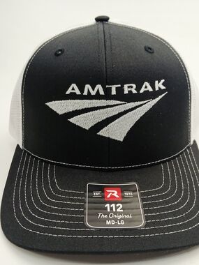 Amtrak Men's Black and White Trucker Hat